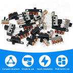 50PCS Micro SPDT Slide Switch 1p2t Mini Toggle ON Off Switches 2Position 3Pin SS12D00-G3