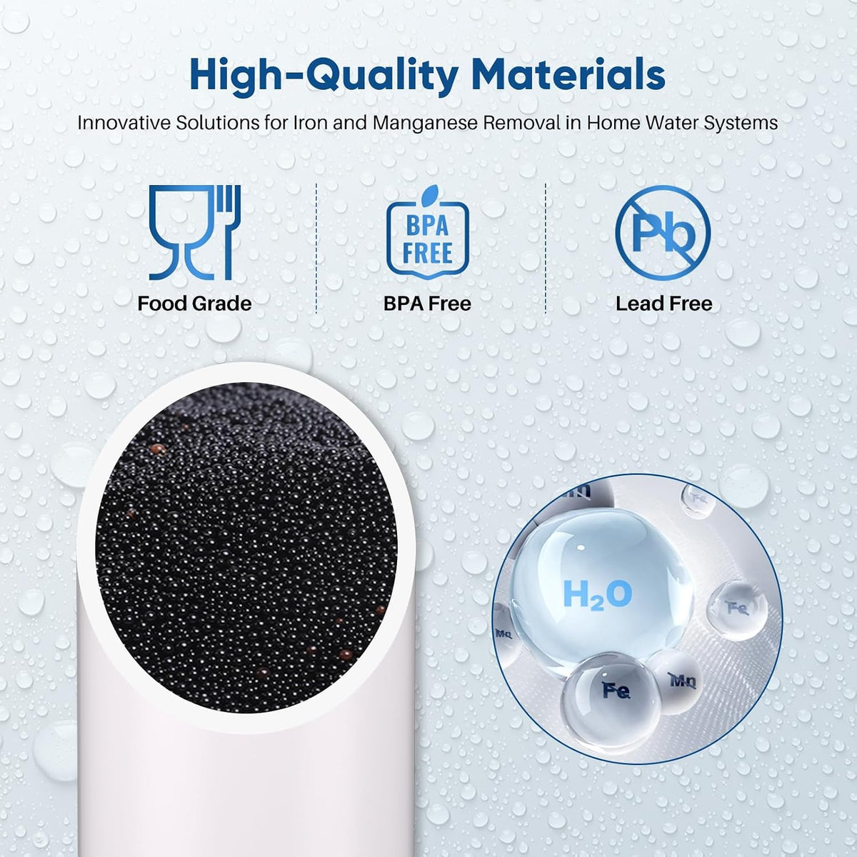 20"x4.5" Whole House Iron & Manganese Reduce Water Filter, 1 Pack