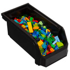 Medium Stackable Plastic Storage Bins, 8-Pack, Black