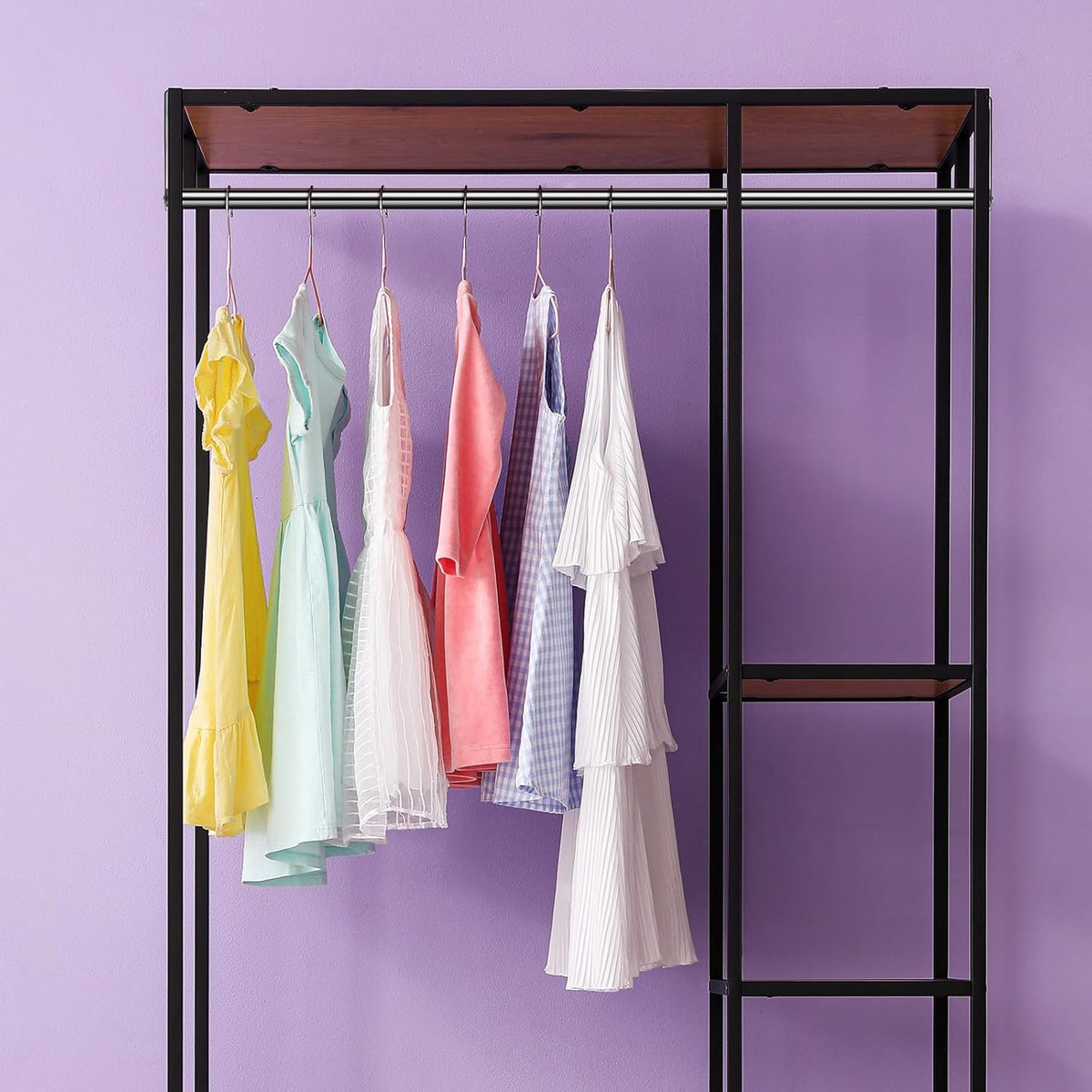 2 Pack Wire Shelving Garment Hanger Bar, Silver, 48 Inch