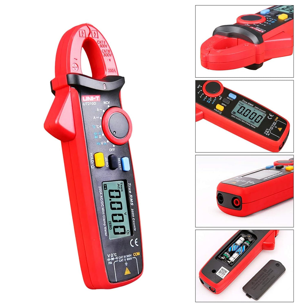 UNI-T UT210D Digital Clamp Meter AC/DC Current Voltage Resistance Capacitance Multimeter