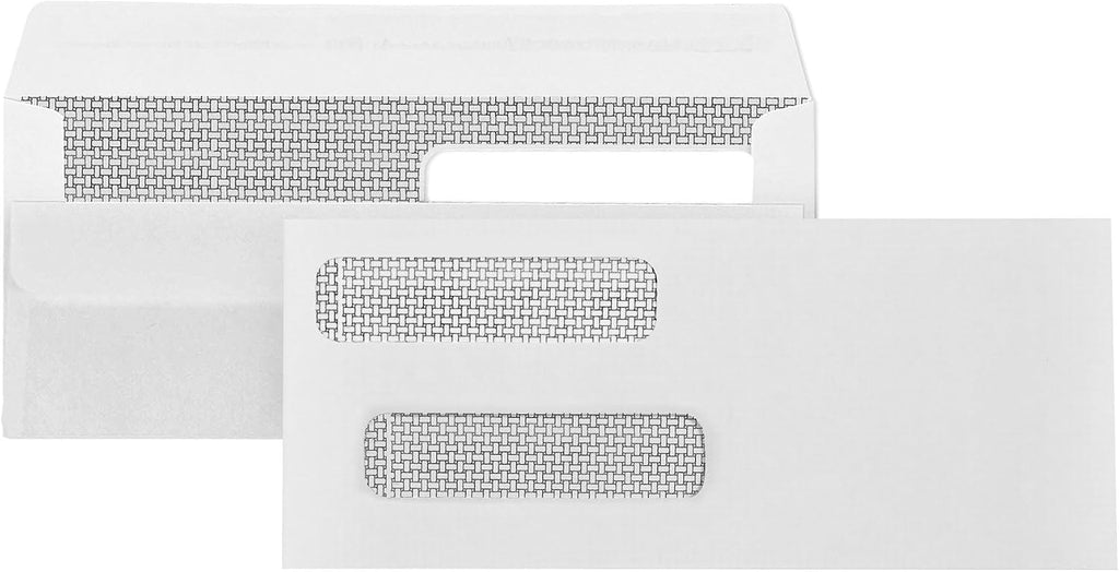 500#8 Double Window Security Envelopes, Flip & Seal