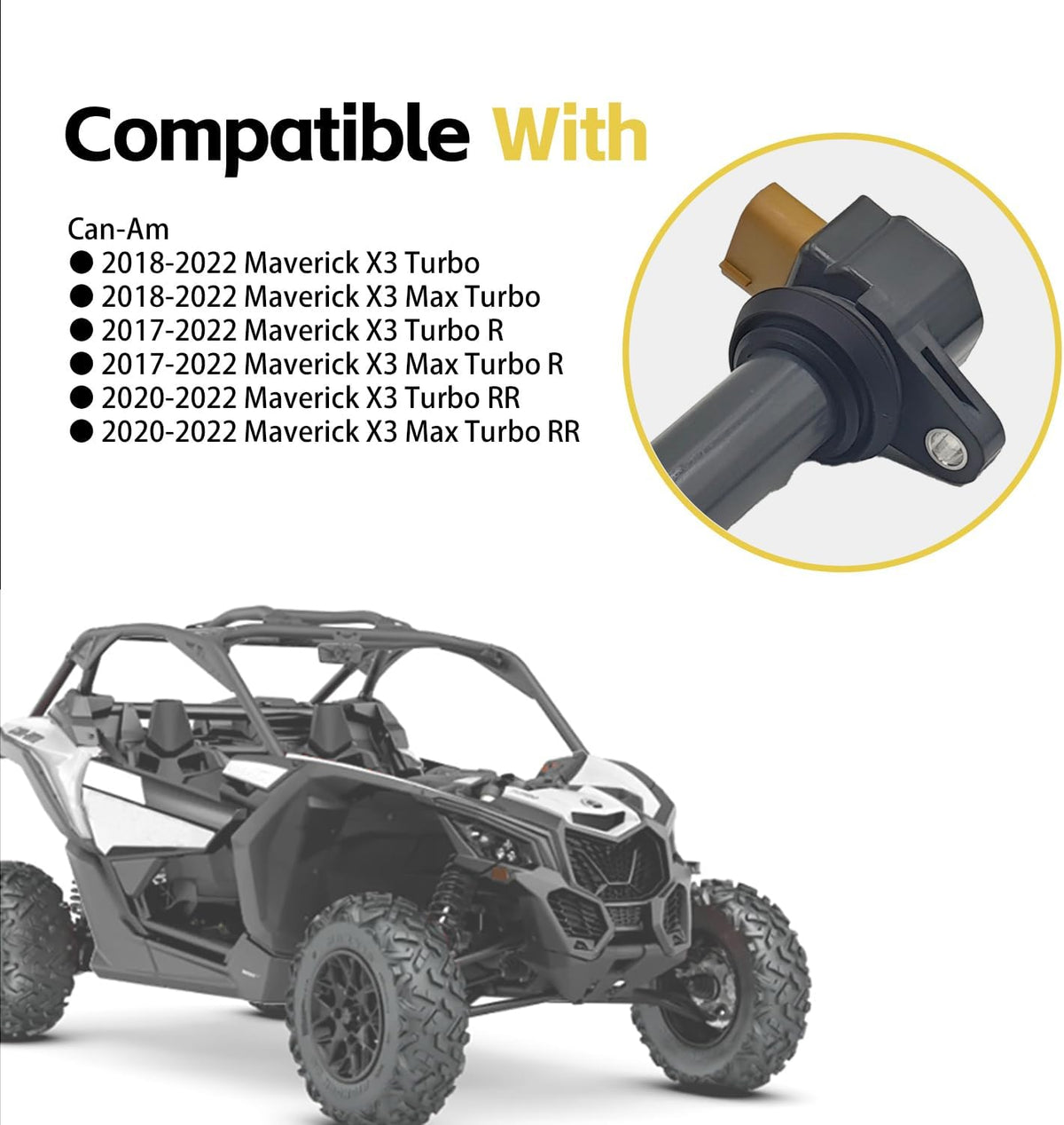3 Pcs 420666145 Ignition Coil With Spark Plug For Can-Am Maverick X3 Turbo