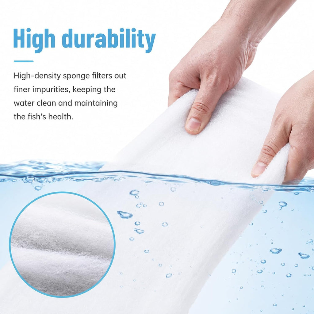 Filter Floss for Fish Tank, Aquarium Filter Floss Rolls, 5.1x157 in