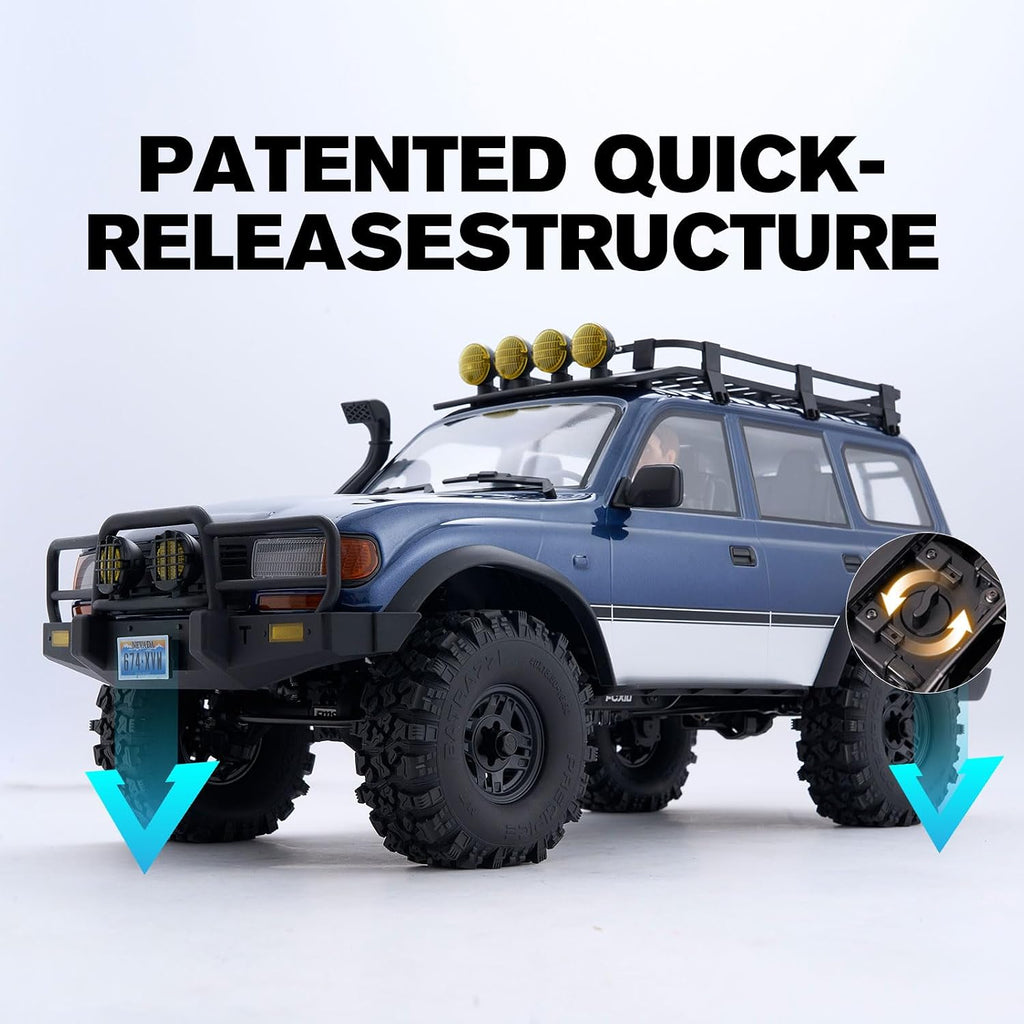 FMS 1/10 FCX10 PRO RC Crawler Land Cruiser LC80 RS Toyota Licensed,Upgraded Brushless Motor 3541-KV2100, 4WD Off-Road