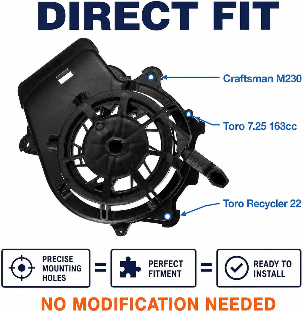 Recoil Starter Compatible with 163cc parts,Toro Recycler 22 Pull Start