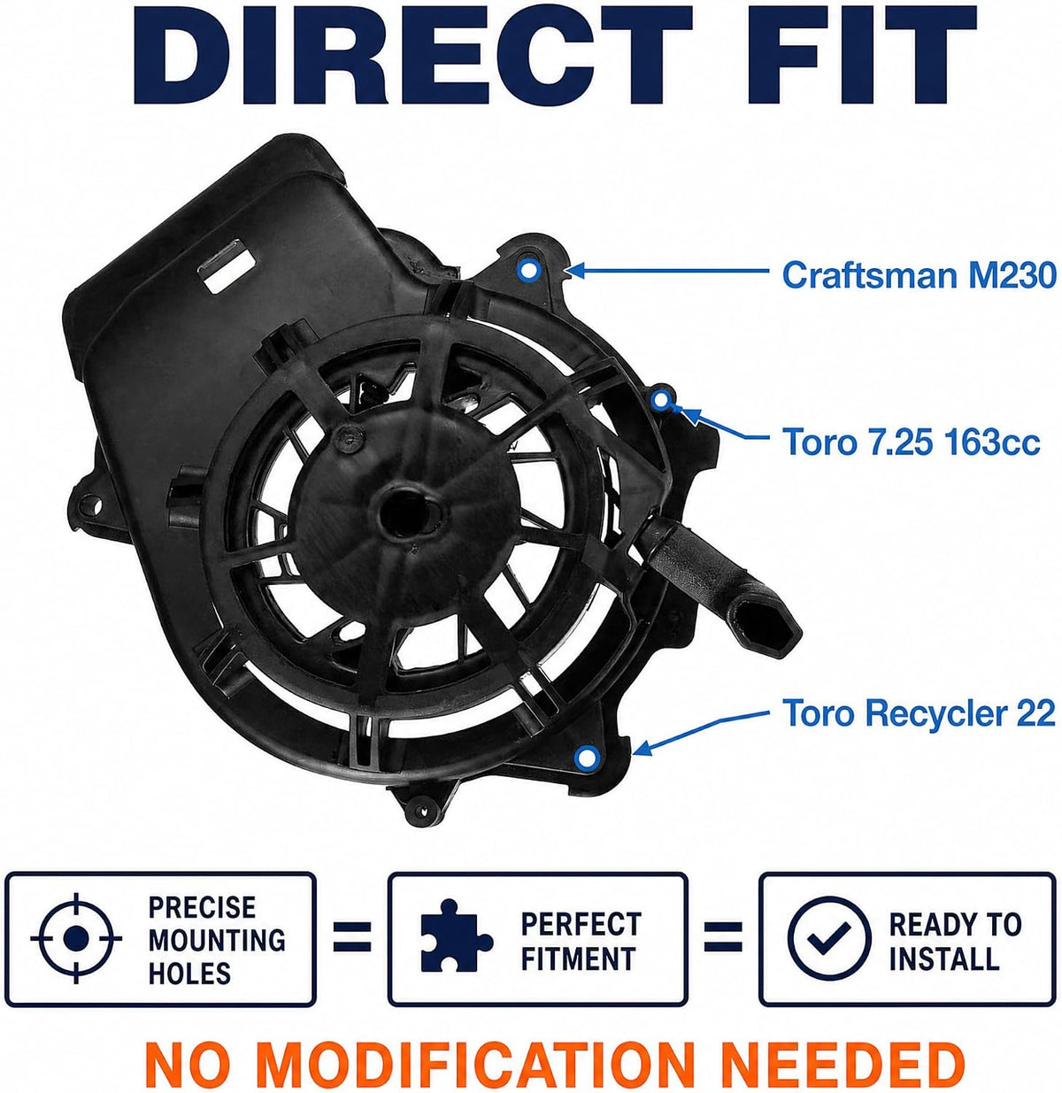 Recoil Starter Compatible with 163cc parts,Toro Recycler 22 Pull Start