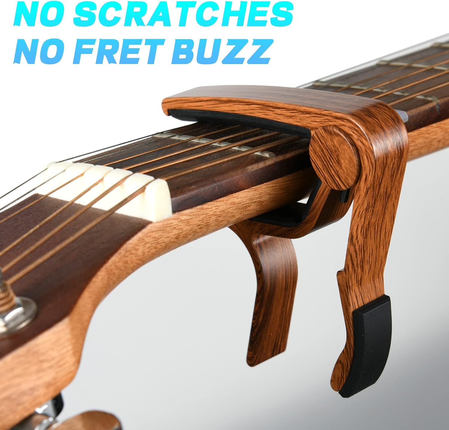 Guitar Tuner and Guitar Capo, Clip-On Tuner with Rosewood Color Capo for Acoustic Electric Guitar Bass Ukulele