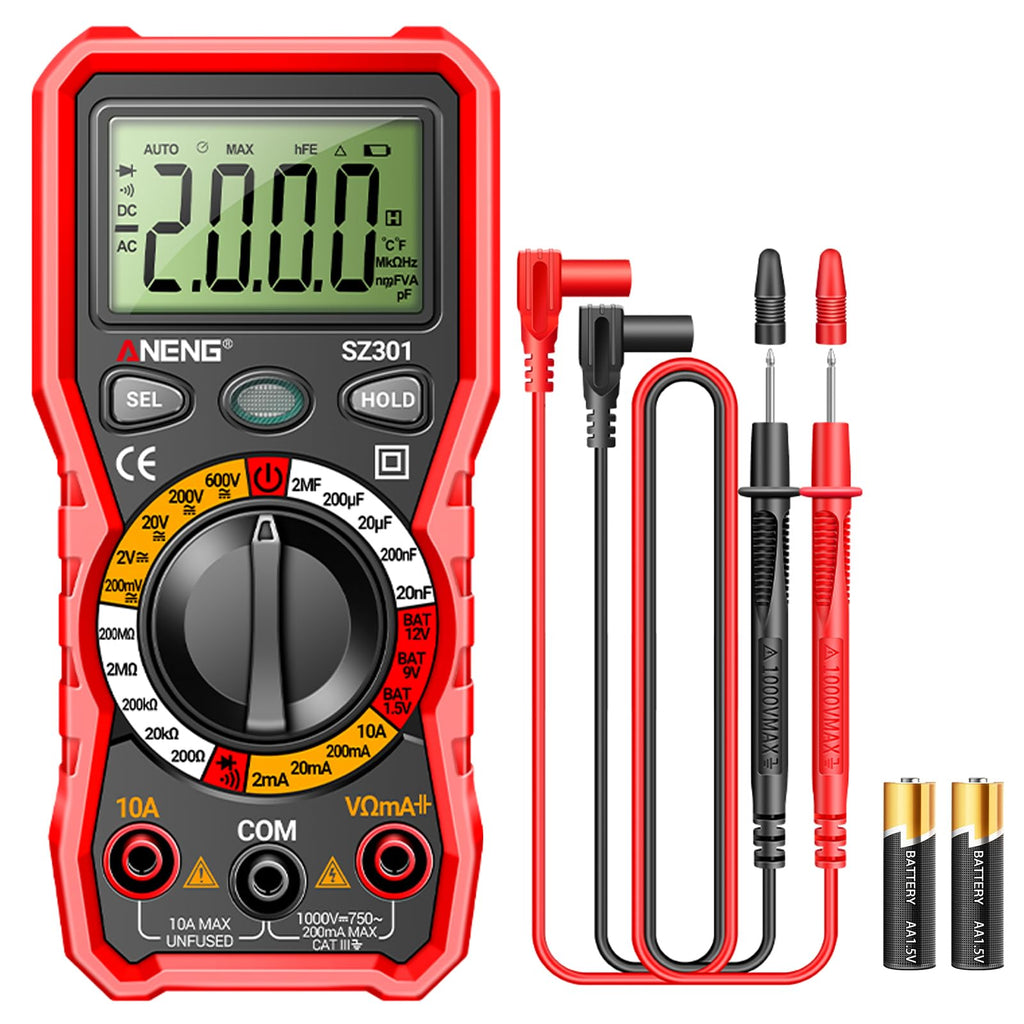 ANENG Multimeter，Digital Volt Meter Tester with Case,AC/DC Voltage,Current