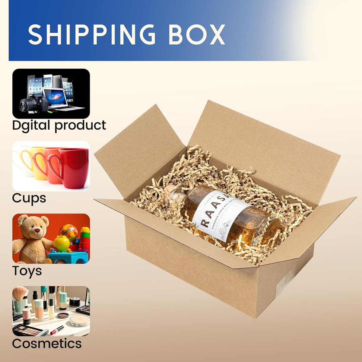 9x6x4" Shipping Boxes 50 Pack Corrugated Cardboard Box Brown
