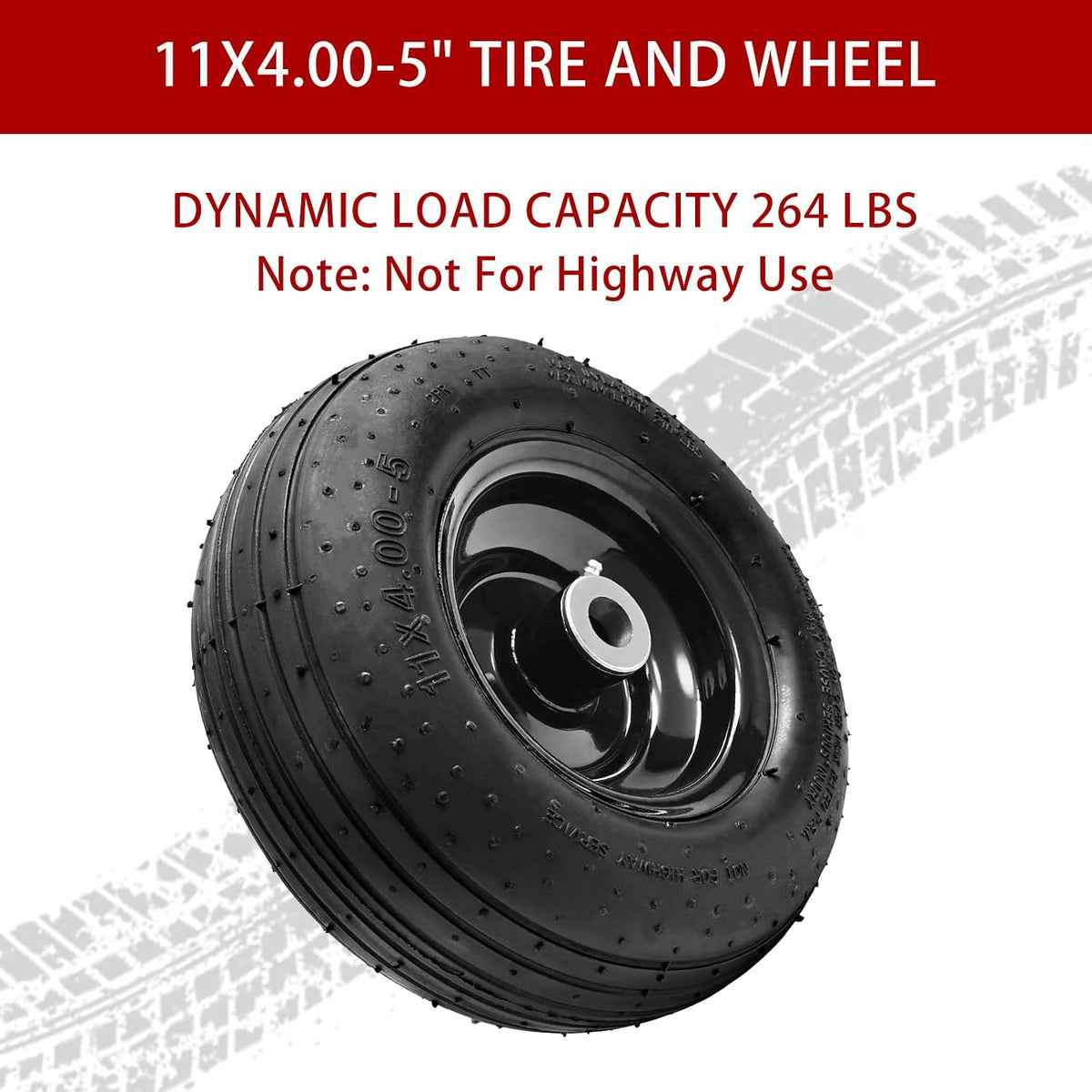 (2-Pack) 11x4.00-5 Lawn Mower Tires, 11x4.00-5 Tire and Wheel Assembly Universal Lawn Mower/Yard Tractor Turf Tires 4
