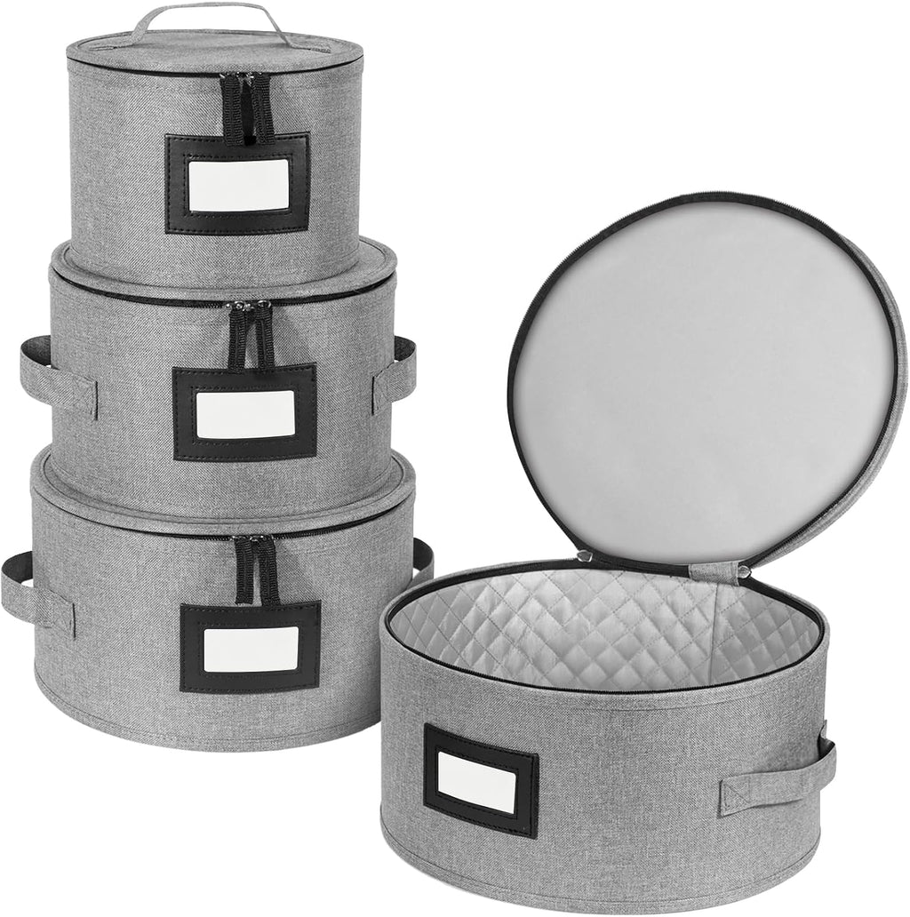 China Storage Containers, Sturdy Quilted Wine Glass Storage, Plate Organizer with Carry Handles, Moving Boxes for