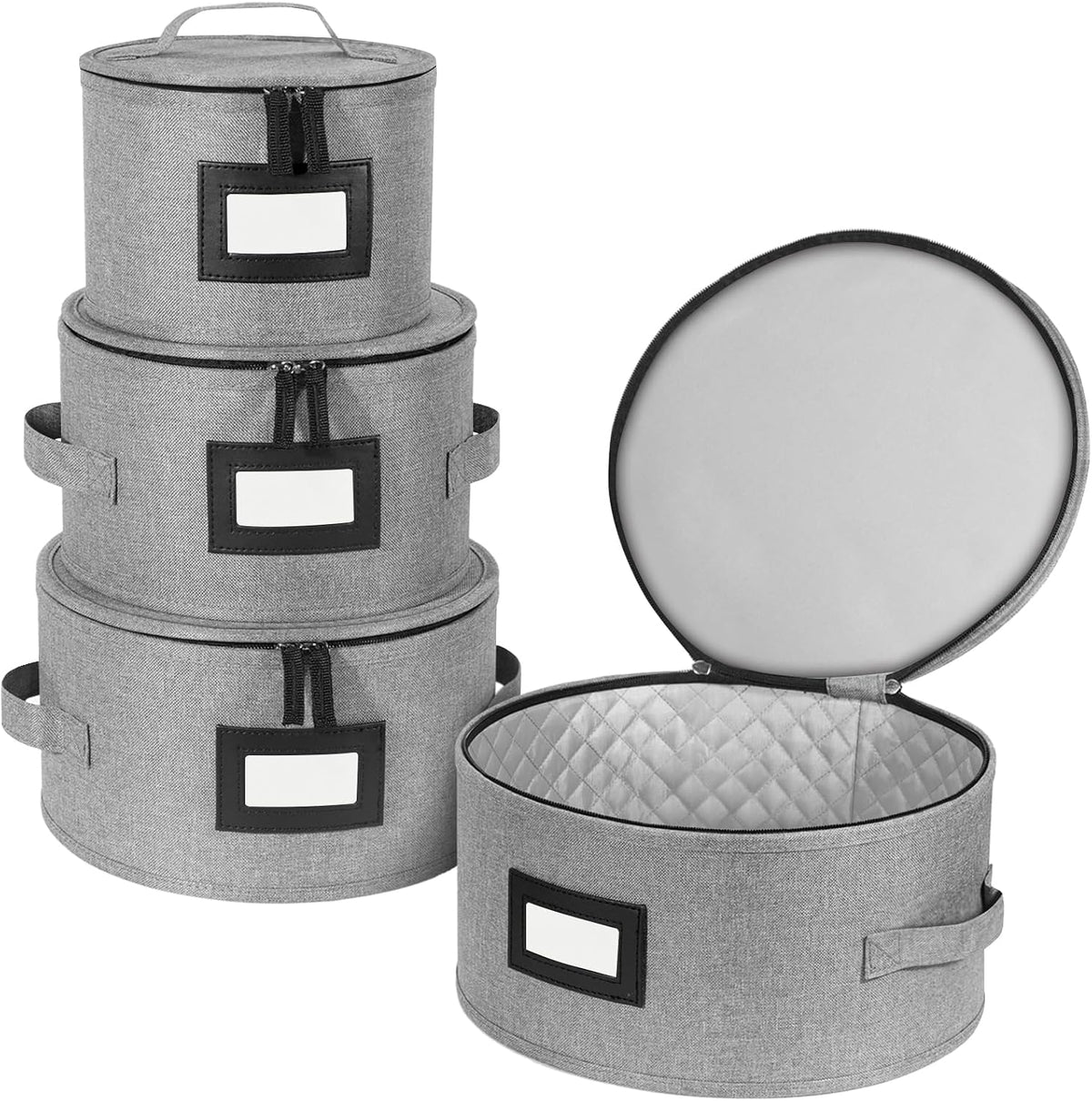 China Storage Containers, Sturdy Quilted Wine Glass Storage, Plate Organizer with Carry Handles, Moving Boxes for