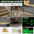 Glow in The Dark Caution Tape Roll 2inx32.8ft Warning Tape Halloween Decor