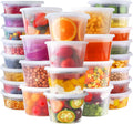 50 Sets Plastic Deli Containers with lids - 16oz 8oz Pint Container