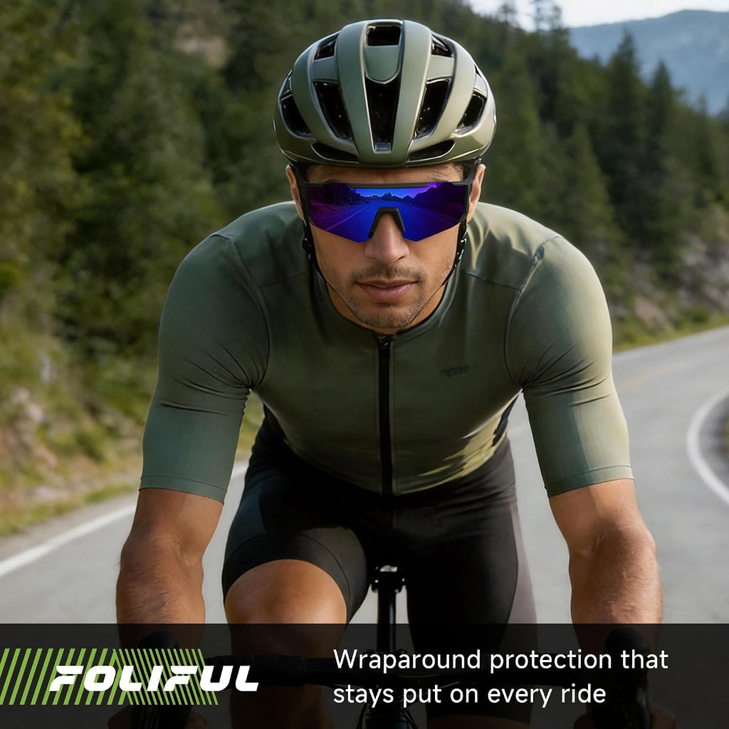 Polarized Sports Sunglasses Men Women for Running Baseball Cycling | 3 Pack Wrap Around Mens Womens Lightweight
