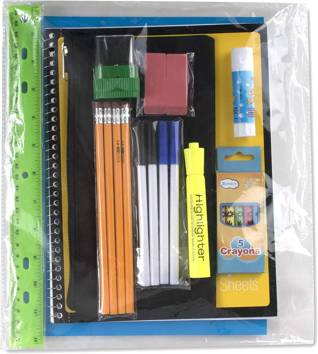 Backpack with School Supplies for Kids - 20 Piece Back to School Supplies with 17" Backpack (Red Pack)
