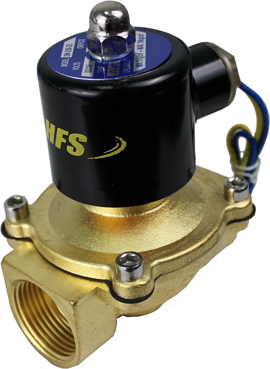 HFS(R) Electric Solenoid Valve Copper Normally Closed for Water Air Gas (12V DC 1IN NPT)