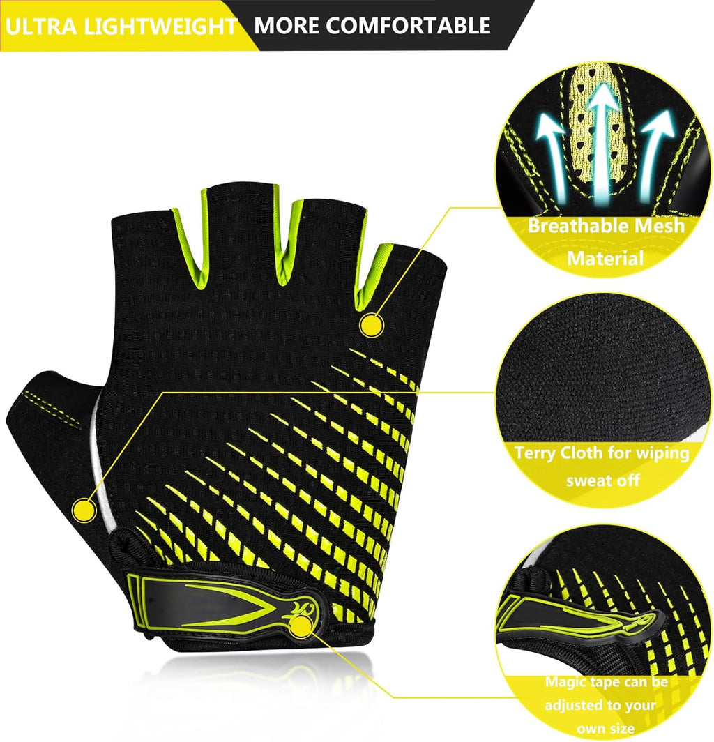 Bike Cycling Gloves for Men Women,Non-Slip Breathable 5MM Gel Pads DH Mountain Road Bicycle Gloves for MTB Biking
