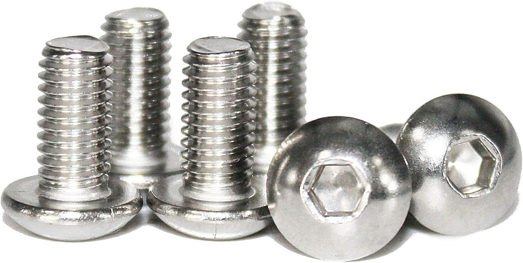 Fullerkreg M4-0.70 x 6mm Button Head Socket Cap Bolts, 100 Pcs