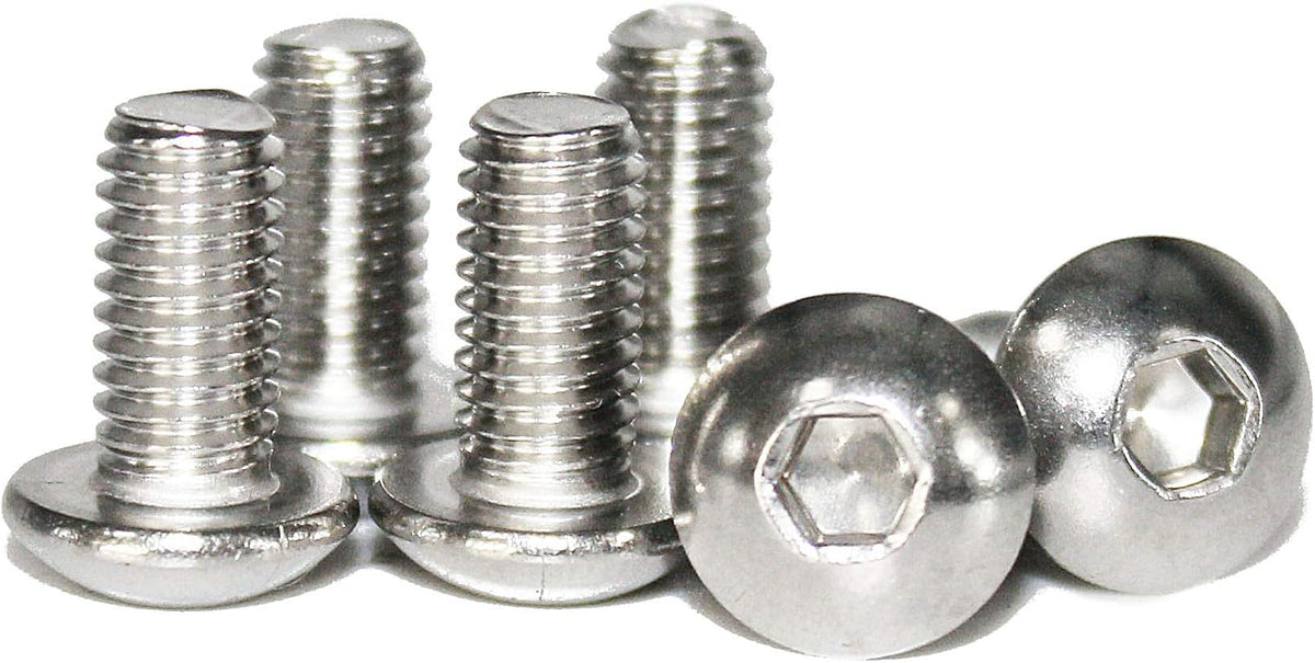 Fullerkreg M4-0.70 x 6mm Button Head Socket Cap Bolts, 100 Pcs