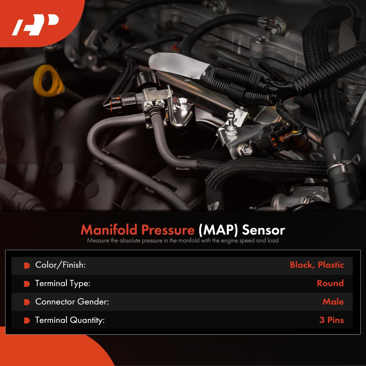 A-Premium Manifold Map Pressure Sensor Compatible with Mitsubishi
