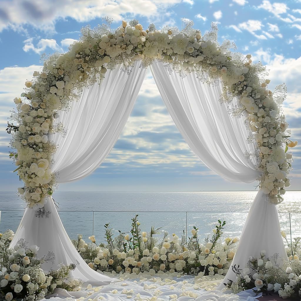 Wedding Arch Draping Fabric 1 Panel White Sheer Backdrop Drapes