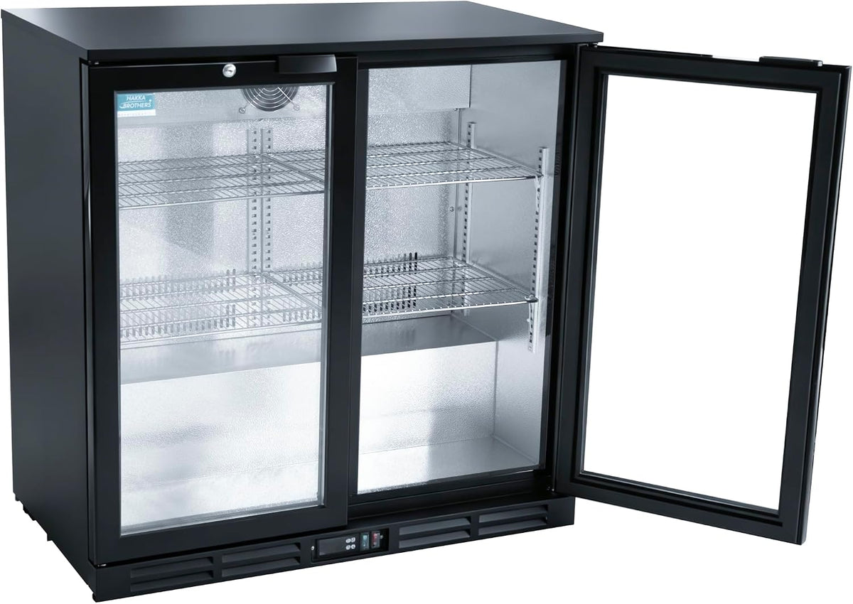 Hakka 7.3 Cu.Ft Back Bar Cooler - 2 Glass Doors Beverage Refrigerator