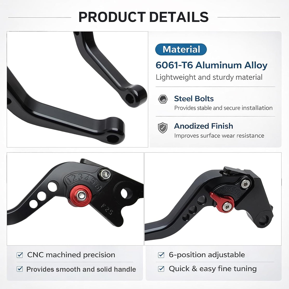 Adjustable Short Levers Replacement for CBR600RR F5 2007-2026
