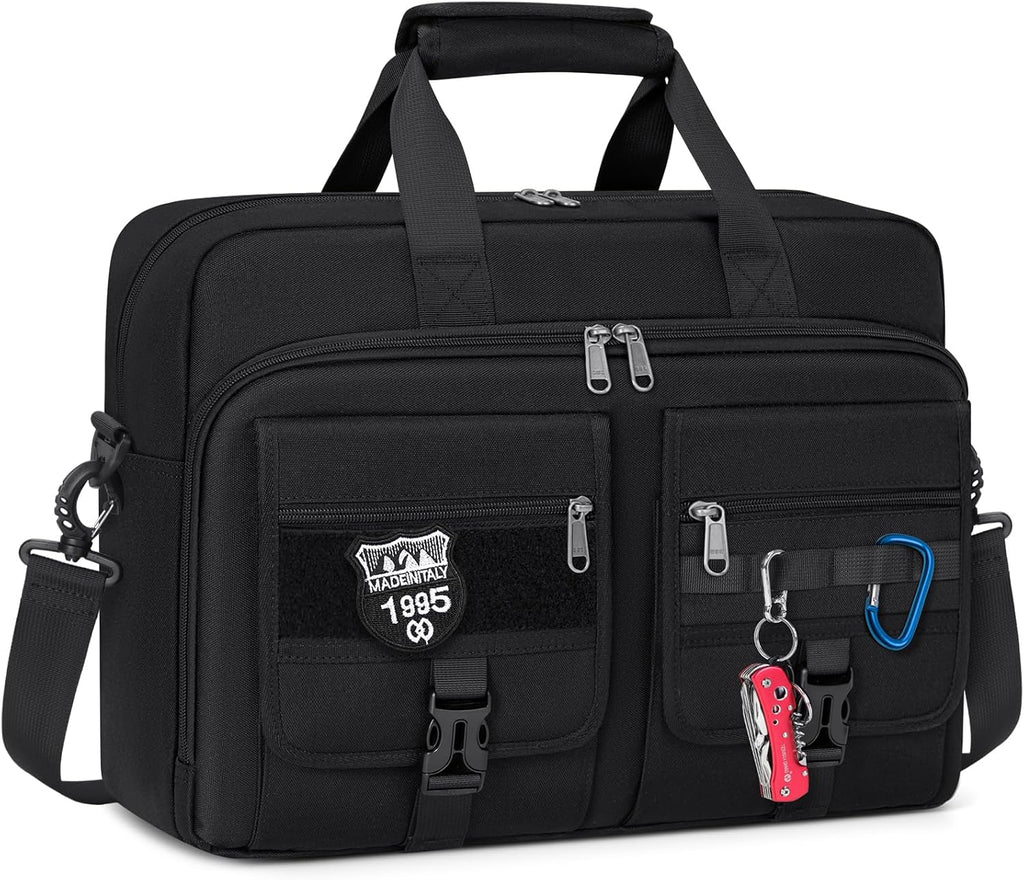 Tactical Laptop Bag for Men 15.6/17.3 Inch Military Laptop Briefcase with MOLLE Large Business Travel Messenger Bag