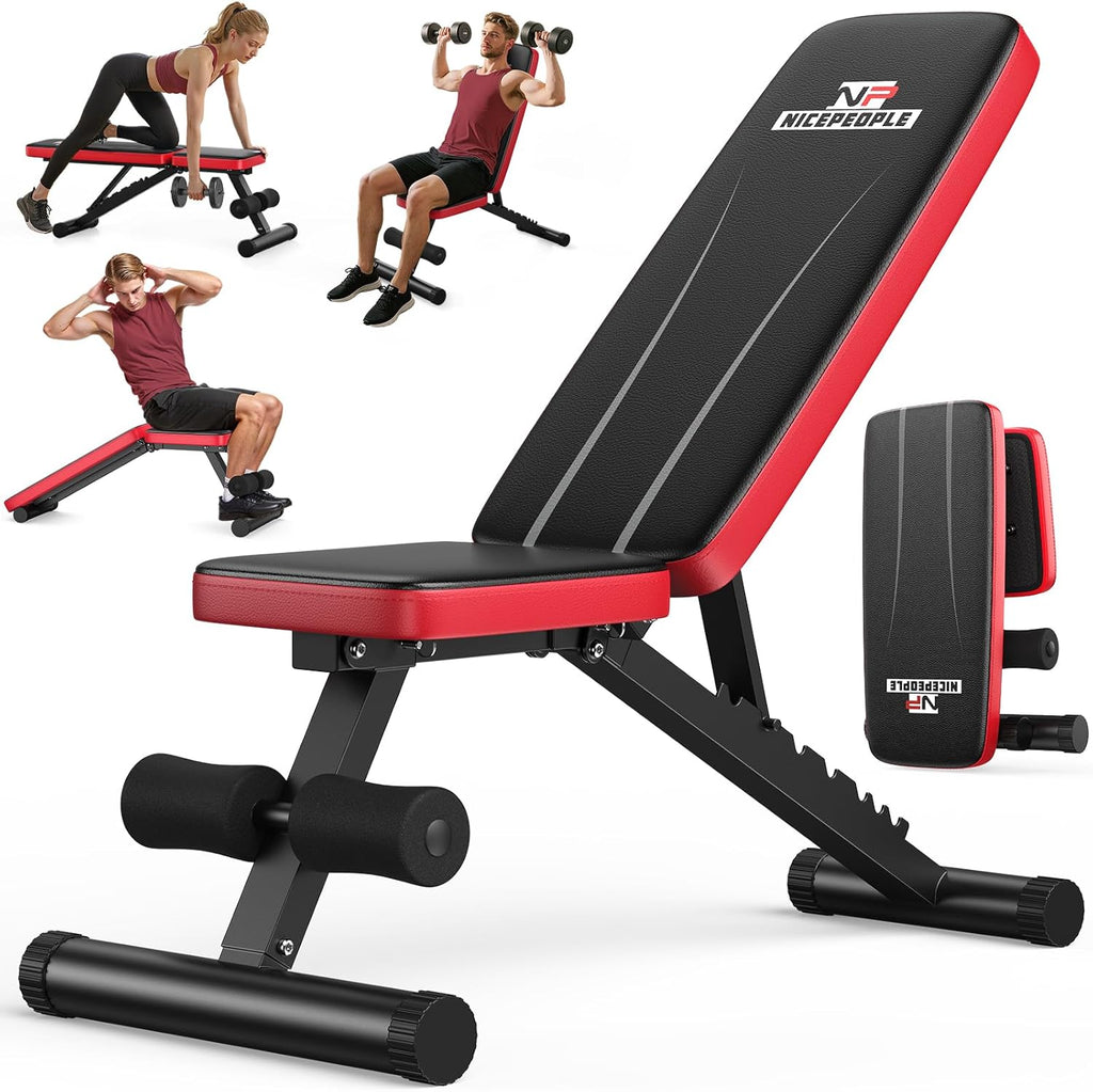 Adjustable Weight Bench for Home Gym, 660LBS Capacity Workout Bench with 8 Backrests for Chest Shoulders Arms