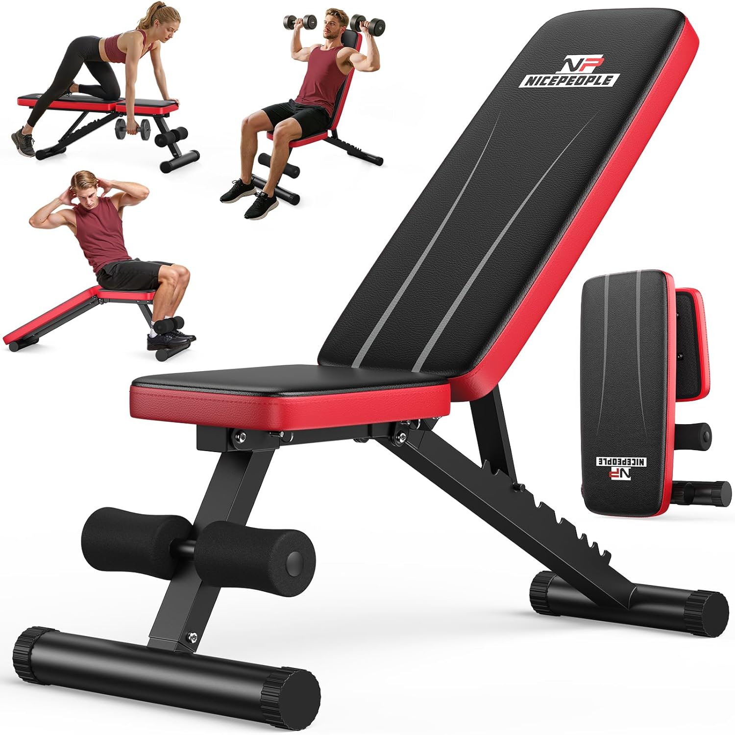 Adjustable Weight Bench for Home Gym, 660LBS Capacity Workout Bench with 8 Backrests for Chest Shoulders Arms