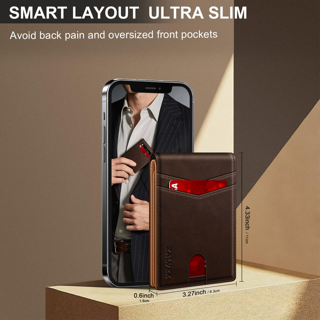 Wallet for Men Slim RFID Blocking Leather Credit Card Holder Wallet