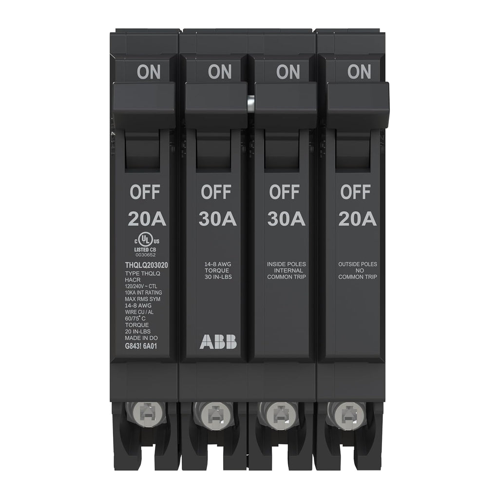 ABB Q-Line THQLQ203020 • Quad Circuit Breaker • 120/240 VAC
