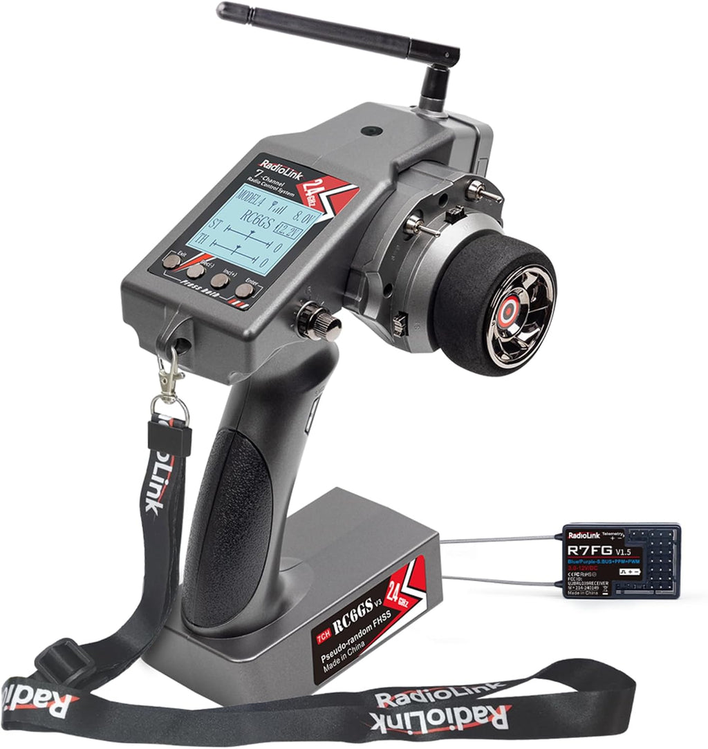 RC6GS V3 7CH RC Transmitter R7FG Waterproof Receiver for RC Car | 30 Models Storage 2.4Ghz Voltage Telemetry Surface
