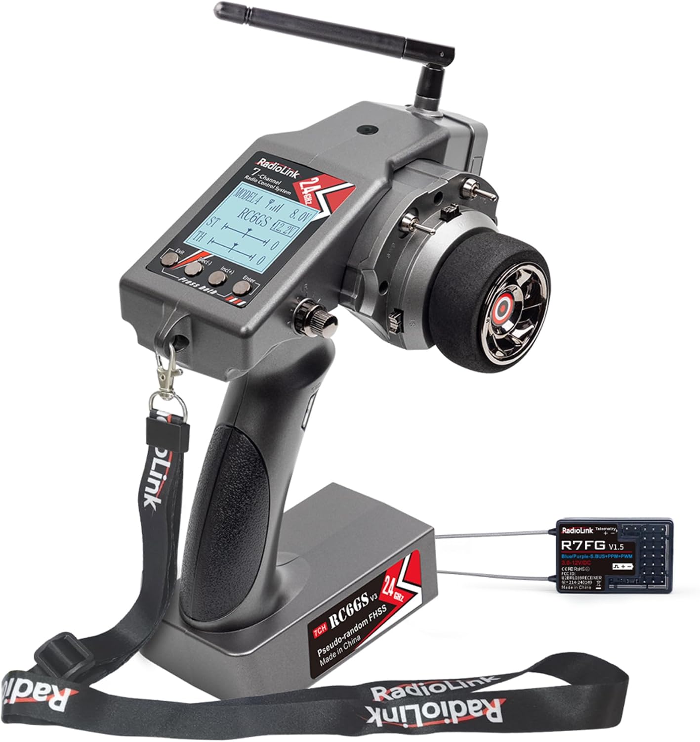 RC6GS V3 7CH RC Transmitter R7FG Waterproof Receiver for RC Car | 30 Models Storage 2.4Ghz Voltage Telemetry Surface