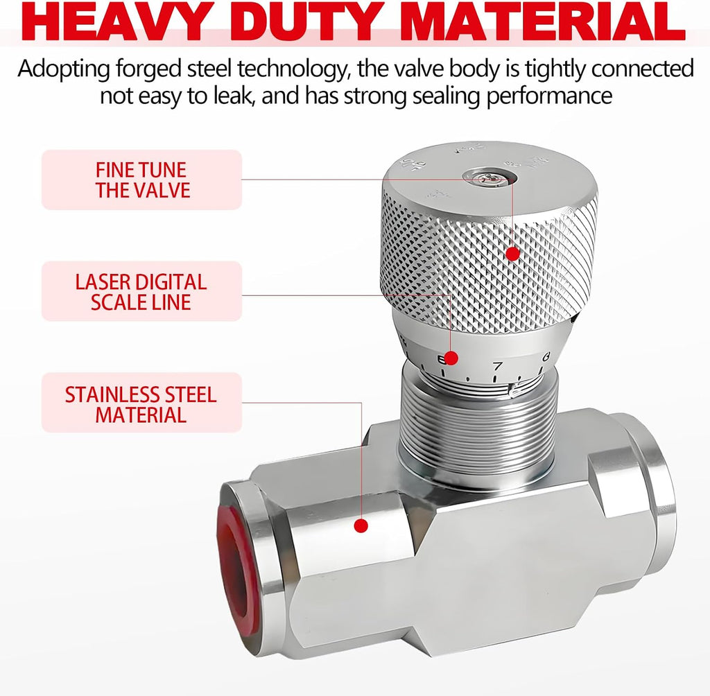 3/8" Hydraulic Adjustable Flow Control Two-way Valve