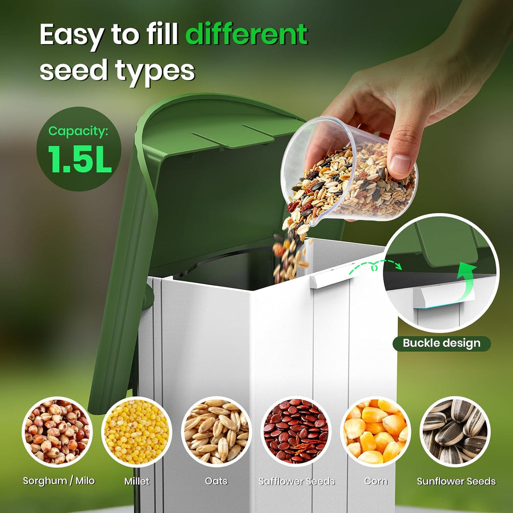Bird Feeder, 3.3LB Bird Feeder for Outdoors, Wild Bird House for Hummingbird, Cardinals, Ideal Christmas Gift for