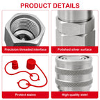 3/4'' SAE -12 Thread Skid Steer Flat Face Hydraulic Quick Connect Coupler Set, 1/2" Body W/Dust Cap