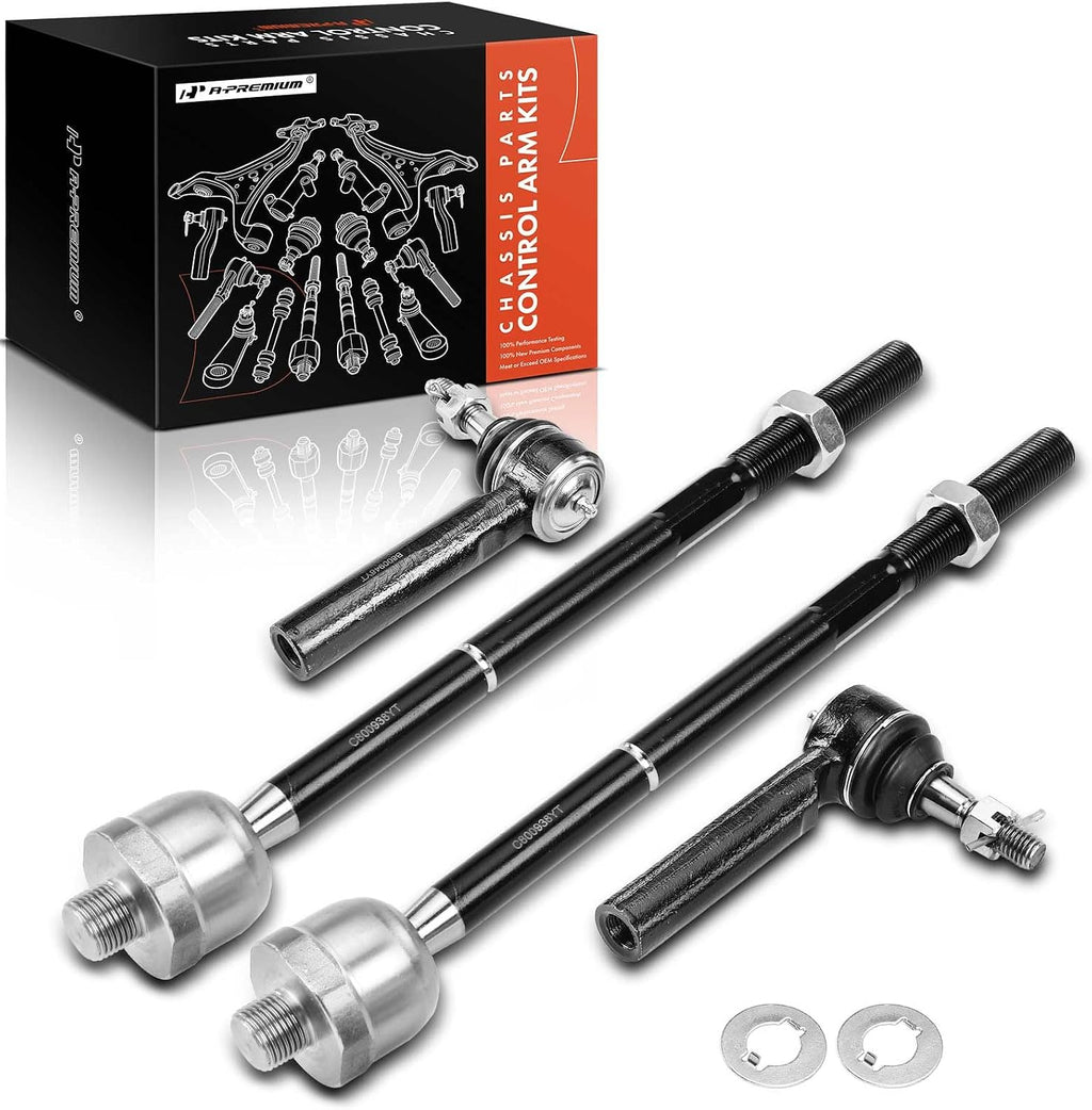 A-Premium Front Inner & Outer Tie Rod End Kit Fix Uneven Tire Wear