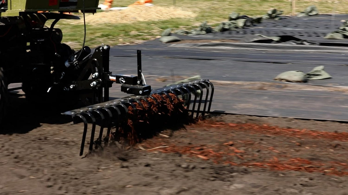 Impact Implements 62" Agricultural Landscape Rake for ATV/UTV/Tractor | Featuring spring steel tines that will not