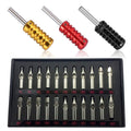 Traditional Tattoo Tips and Grips - 3 Pcs Aluminum Grips & 22 Pcs Stainless Steel Tips (Round, Diamond, Magnum, RT
