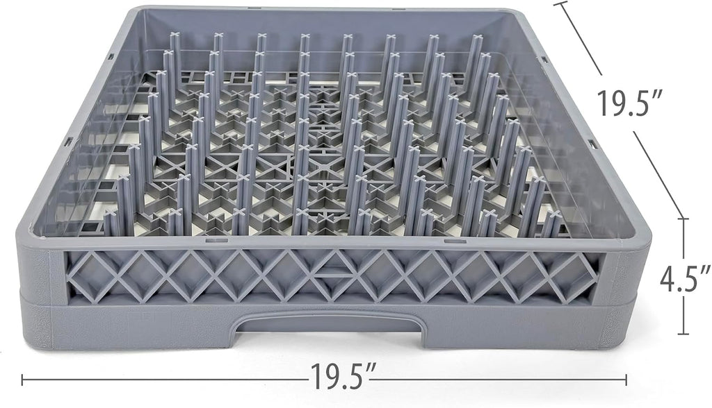 Peg Plate Rack for Commercial Dishwasher | Full Size Tray Rack | Polypropylene (Gray)