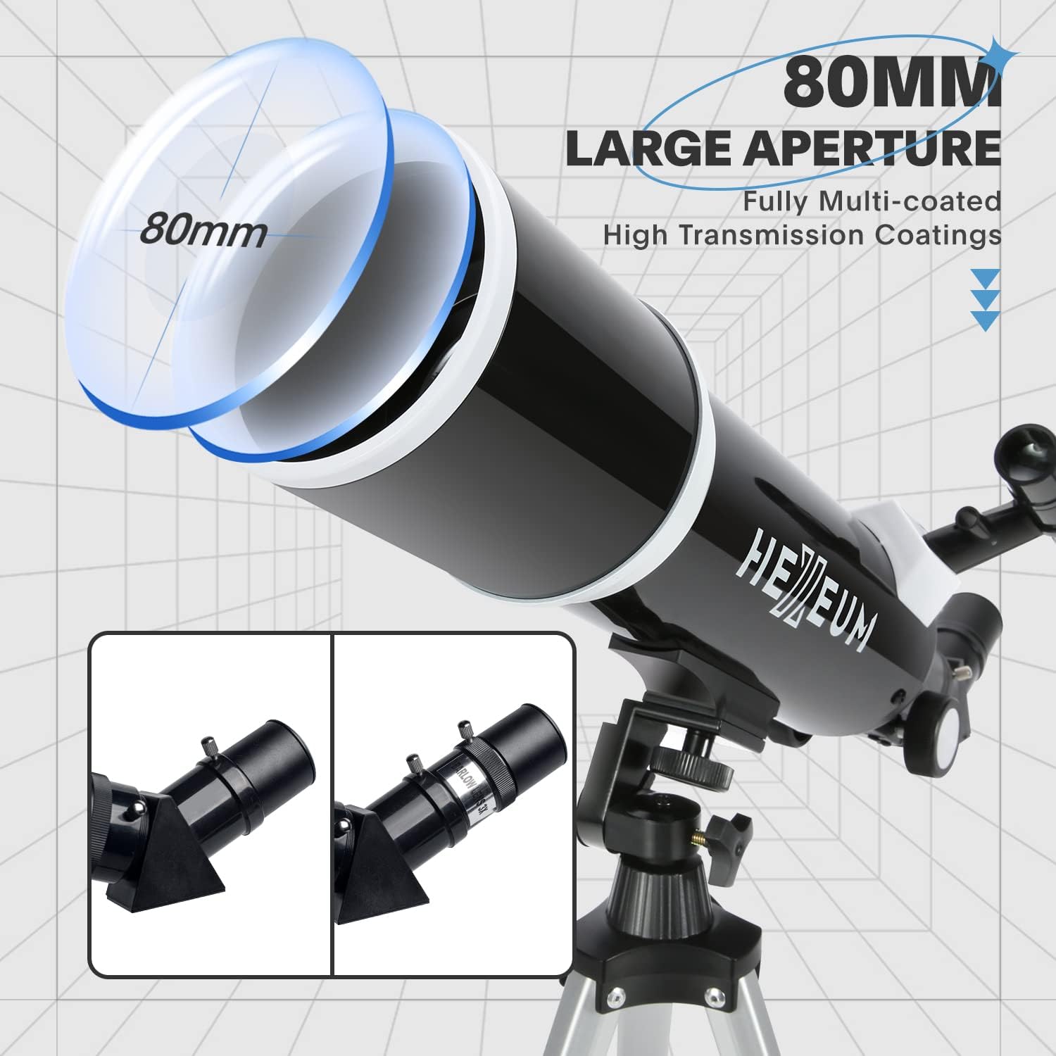 Telescope for Adults & Beginner Astronomers - 80mm Aperture 600mm Fully Multi-Coated High Transmission Coatings with