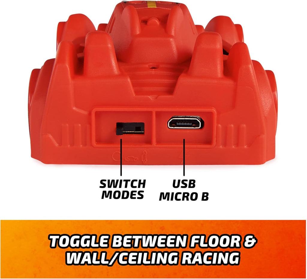 Zero Gravity Sprint RC Car Wall Climber, Red USB Micro B Rechargeable Indoor Wall Racer, Over 5-Inches Long, Toys for