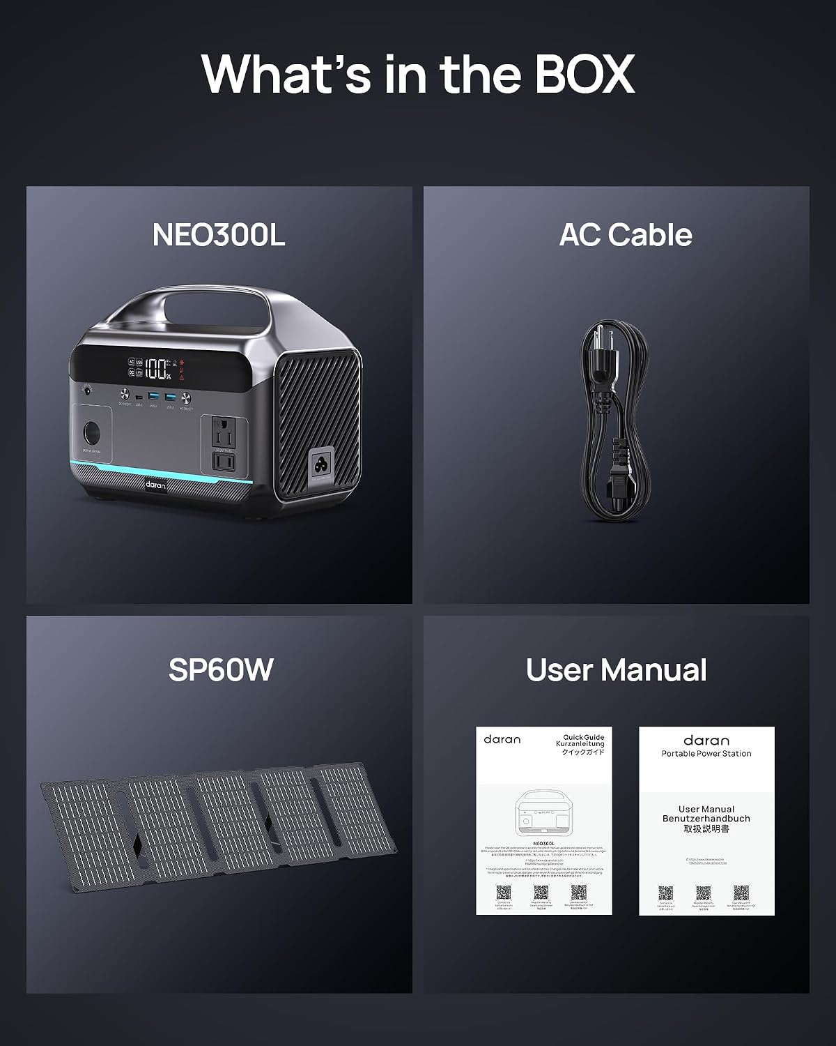 350W Portable Power Station 288Wh with 60W Solar Panel & Carrying Bag, LiFePO4 Solar Generator Bundle for Camping