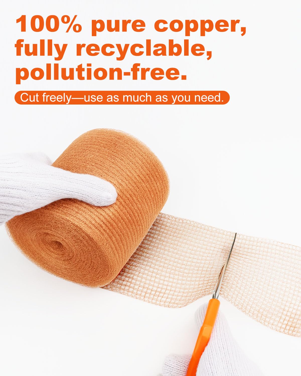 5" x 150' Heavy Duty Copper Mesh Roll for Pest Exclusion | Pure Copper Mesh, Flexible, Rustproof and Easy to Cut
