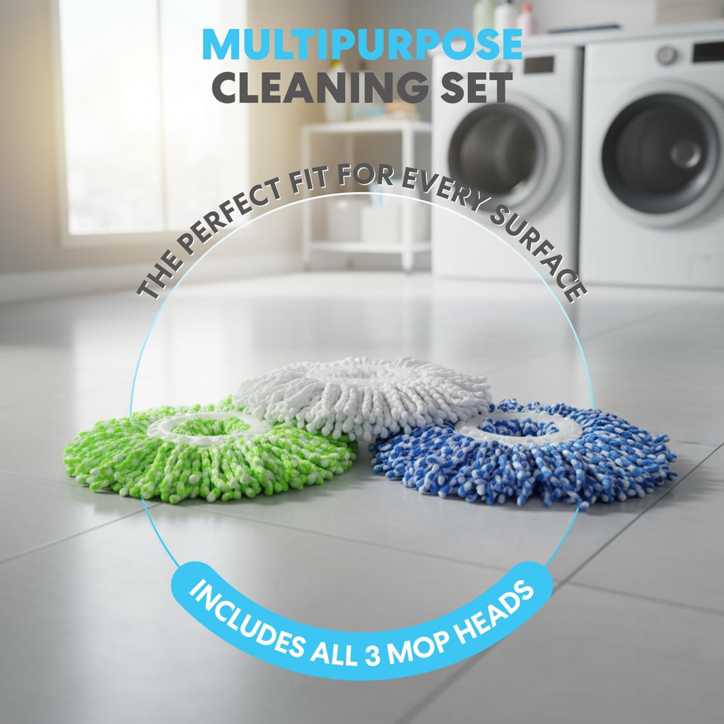 79349 Spin Mop Cleaning System with 3 Microfiber Mop Heads, Red/Black