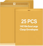 25 Pcs Manila Envelopes Large Clasp Envelope, 10x14 Inch, Golden