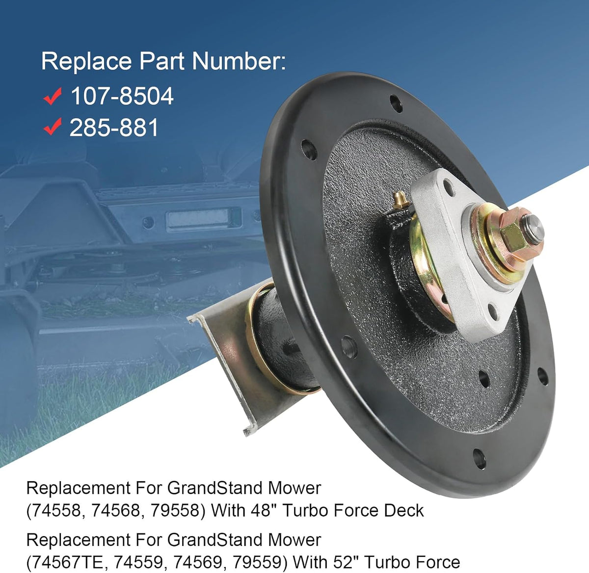 107-8504 Spindle Assembly Replacement For Toro 48" 52" 60" Z400 Z441 Z449